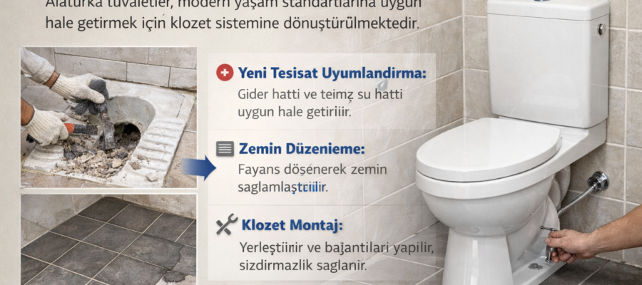 Hela Taşı Yerine Klozet Montajı