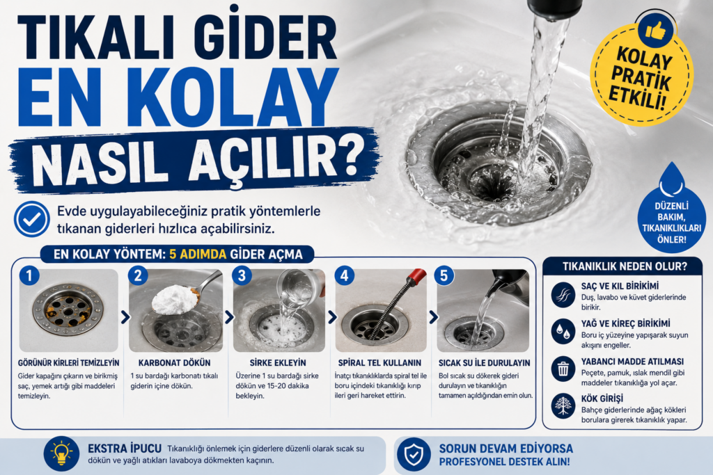 Tıkalı gider en kolay nasıl açılır